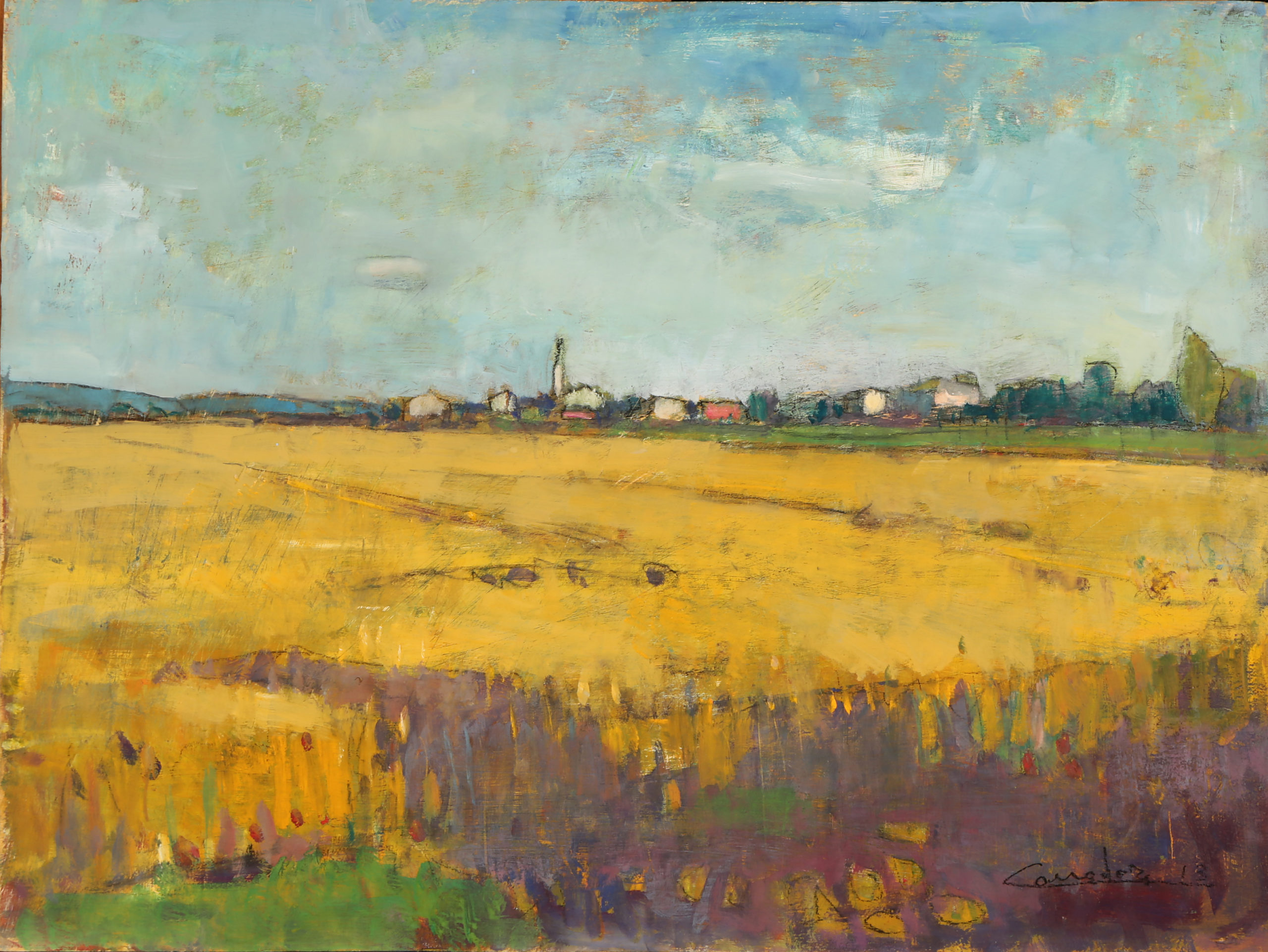 Campo di grano, cm 30x40, olio su tavola, 2013, collezione privata
