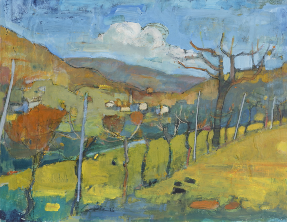 Paesaggio autunnale, cm 40x50, olio su tavola, 2015, collezione privata