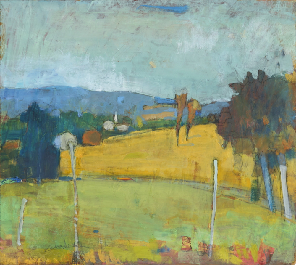 Paesaggio, cm 32,5x29, olio su tavola, 2010, collezione privata
